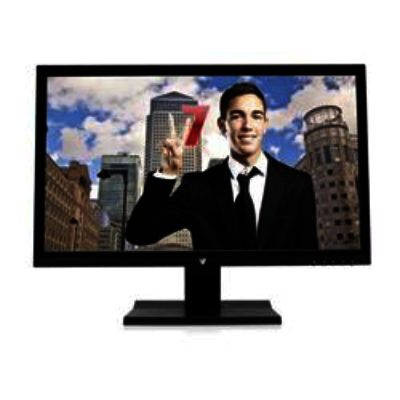 V7 23.6 1920x1080 5MS VGA DVI-D LED Monitor with Speakers